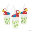 Luau Cups with Lids & Straws - 3 Ct., Luau, Party Supplies, 3 Pieces