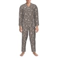 thumbnail image 3 of Sikiie Retro Bunny Mens Pajama Set, Soft Warm Long Sleeve Sleepwear, Cozy Button-Down Pjs for Men-Medium, 3 of 7