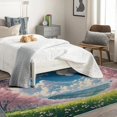 thumbnail image 4 of Floral Rug for Girls Room - Washable Rugs Floral Rug & Home Decor, 4x5 Rug, Pink Flower Landscape Rugs for Living Room Bedroom, Non Slip Soft Large Indoor Area Rug, Girls Spring Carpet, 4 of 7