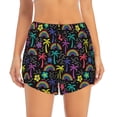 thumbnail image 2 of KLL Colorful Palms Pattern Shorts Women,Athletic Shorts High Waisted Running Shorts Pocket Sporty Short Gym Elastic Workout Shorts-XX-Large, 2 of 7