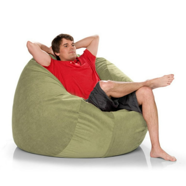 Jaxx Sac 4 ft. Black Microsuede Foam Bean Bag Walmart