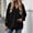 Black, variant on Xdegoge Women's V Neck Hoodie Pullover Sweatshirts Long Sleeve Casual Hooded Tops with Pocket Fall Winter Loose Fit Comfy Trendy Athletic Clothes