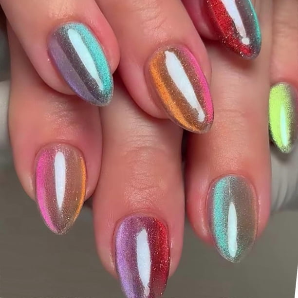 30Pcs Glitters Gradient False Nail With Premium ABS Material And Easy Application For Party