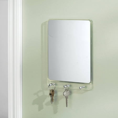Interdesign Linus Mirror And Key Rack Organizer Wall Mount Clear