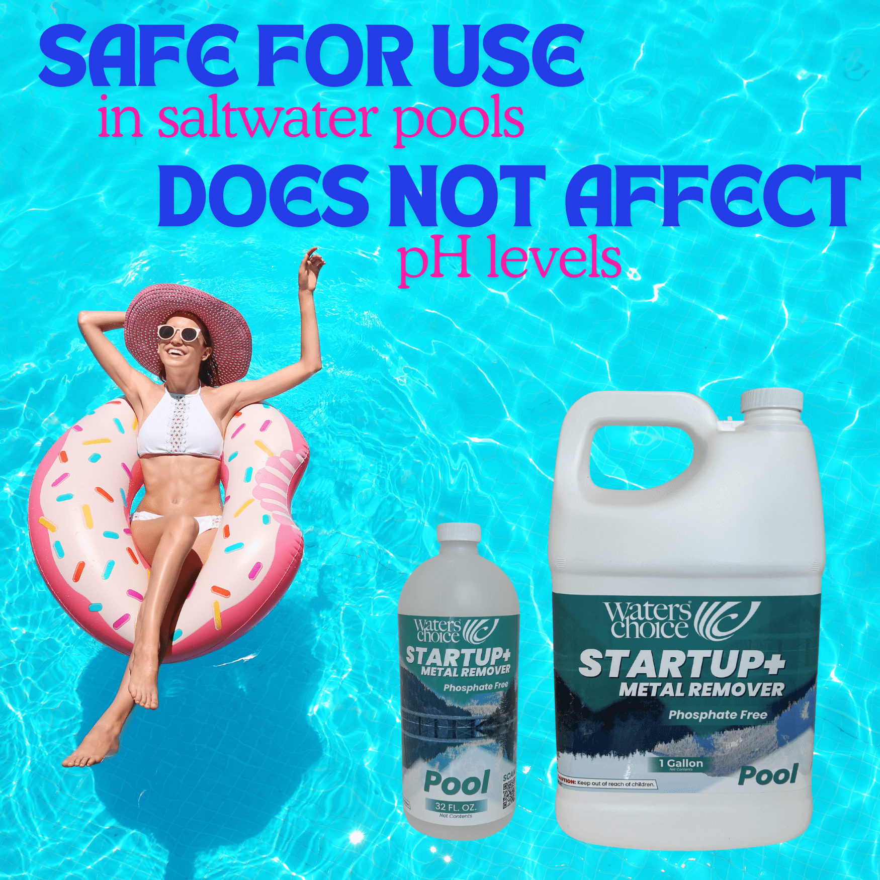 Waters Choice Startup+ Pool Metal Remover, Phosphate-Free, 1 Gallon