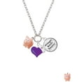 thumbnail image 2 of Delight Jewelry Resin Pink Pig - Purple Heart Nurse Strong Zoe Necklace, 2 of 4