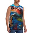 thumbnail image 2 of Balery Ice Blue Ocean Sea Turtle Camisetas sin mangas para hombre, absorbe la humedad y protege contra el mal olor.-Medium, 2 of 7