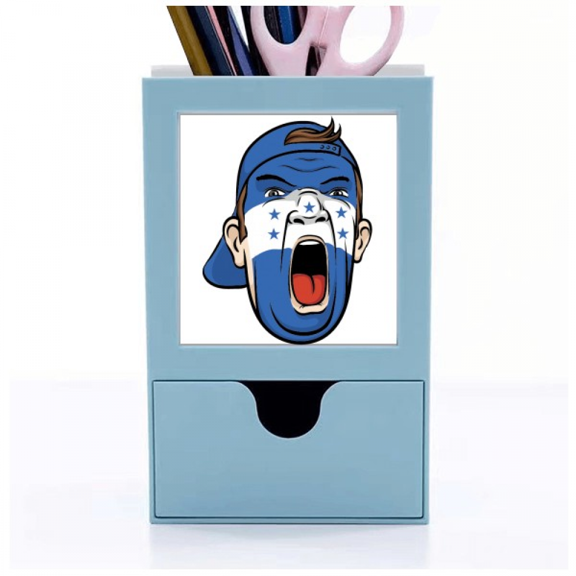 Honduras Flag Facial Makeup Head Screang Cap Desk Supplies Organizer Pen Holder Card
