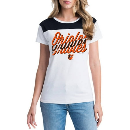 MLB Baltimore Orioles Women's Short Sleeve White Graphic Tee