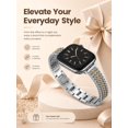 thumbnail image 3 of Wearlizer Slim Stainless Steel Watch Band Compatible with Apple Watch Bands 38/40/41/42/44/45/46/49mm Women Thin Link Bracelet Adjustable Strap for Series 11/10/9/8/7/6/5/4/3/SE/Ultra, 3 of 6