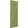 thumbnail image 3 of Ekena Millwork 17 1/2"W x 78"H Americraft Five Board (2 Batten) Exterior Real Wood Joined Board-n-Batten Shutters w/ Z-Bar (Per Pair), Moss Green, 3 of 10