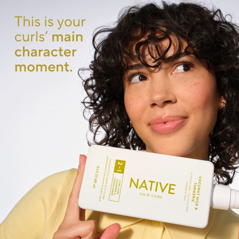 3 pack) Native Curl Care 2-in-1 Mens Shampoo and Conditioner