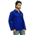 thumbnail image 2 of Atasi Men's Kurta Roll-Over Blue Shirt Collar Neck Ethnic Indian Clothing-XX-Large, 2 of 7