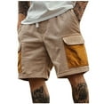 thumbnail image 2 of pstuiky Pantalones cortos para hombre, Pantalones de trabajo holgados de pana con múltiples bolsillos para hombre para verano Pantalones cortos para correr para hombre, 2 of 7