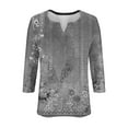 thumbnail image 4 of ZZwxWA 3/4 Sleeve Tops for Women Summer Floral Paisley Print Tees Shirts Trendy Ladies Blouses Dressy Casual Clothing 2025 Basic V Neck Tops for Women up to 50% Off, 4 of 5