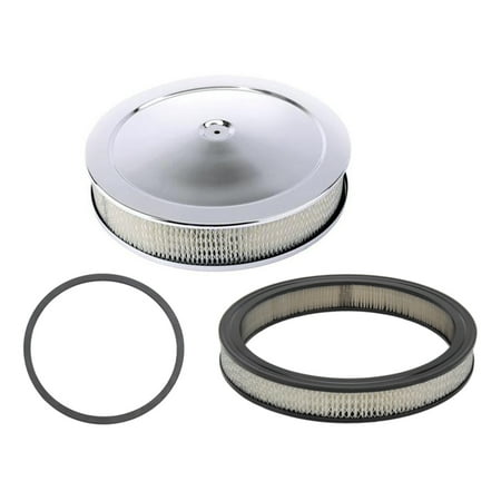 14' Chrome Air Cleaner - Chrome Performance Air Cleaner Kit, 14 x 2 Inch, 4 Barrel Carb