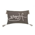 thumbnail image 7 of 13" X 20" GreyTaupe And White Text Zippered Polyester Throw Pillow With Tassels, 7 of 7