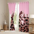 thumbnail image 3 of Feelyou Bowknot Curtains Pack of 2 (42x84 Each), Cheetah Print Animal Curtains Blackout, 3 of 6