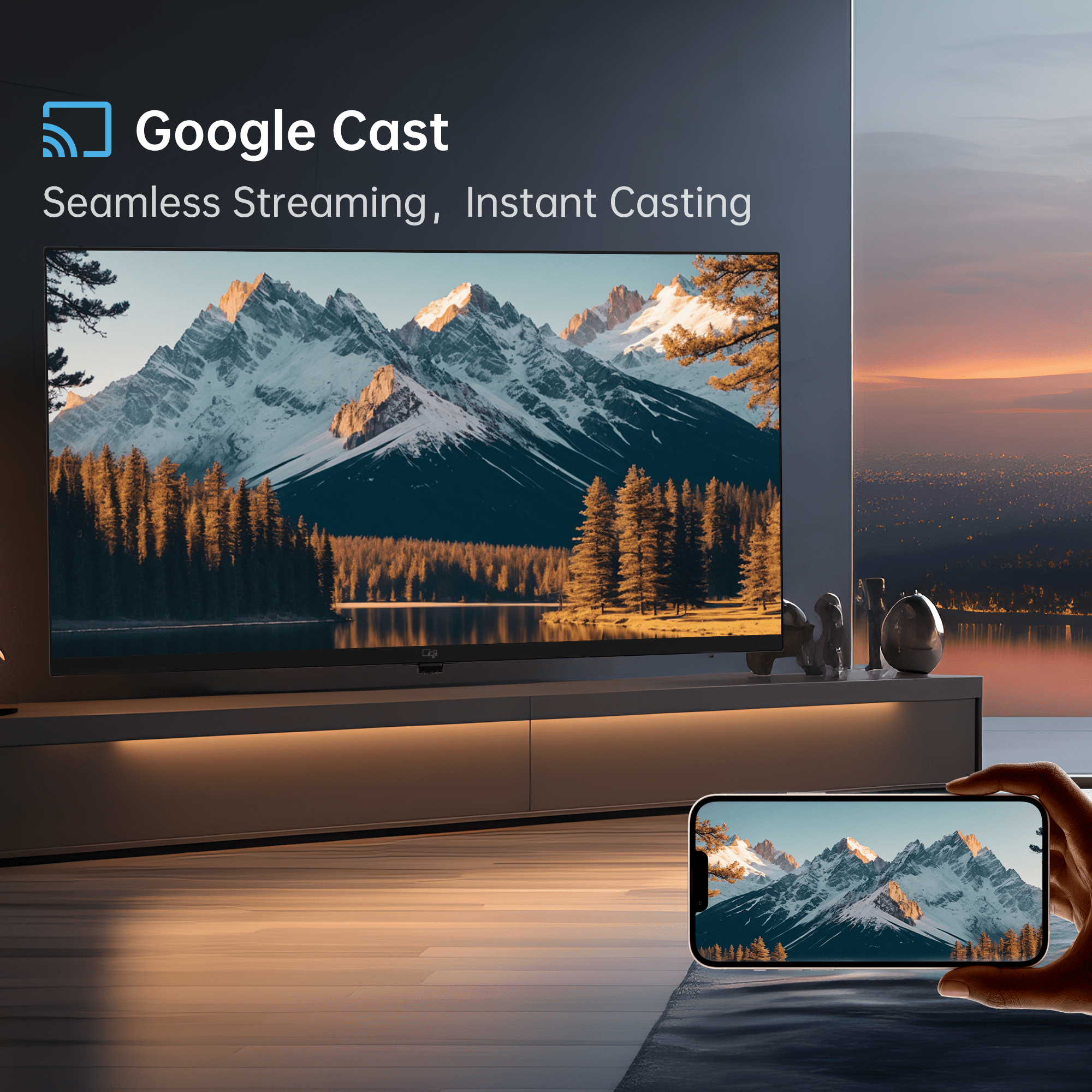 FPD 43-inch Smart TV, 1080P FHD Google TV with Google Play Built-in Google Cast , Dolby Audio, Hdr 10, Flat Television with Assistant Voice Control