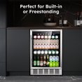 thumbnail image 4 of QAUSOU 24 Inch Beverage Refrigerator Cooler with Glass Door and Powerful Cooling Compressor, Built-in/Freestanding Drink Fridge, 4 of 8