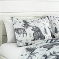 thumbnail image 3 of Chezmoi Collection Evans 3-Piece Southwestern Cabin Lodge Comforter Set, White Black Gray Grizzly Bear Wolves Moose Pine Tree Mountain Printed Microfiber Bedding, Queen, 3 of 7