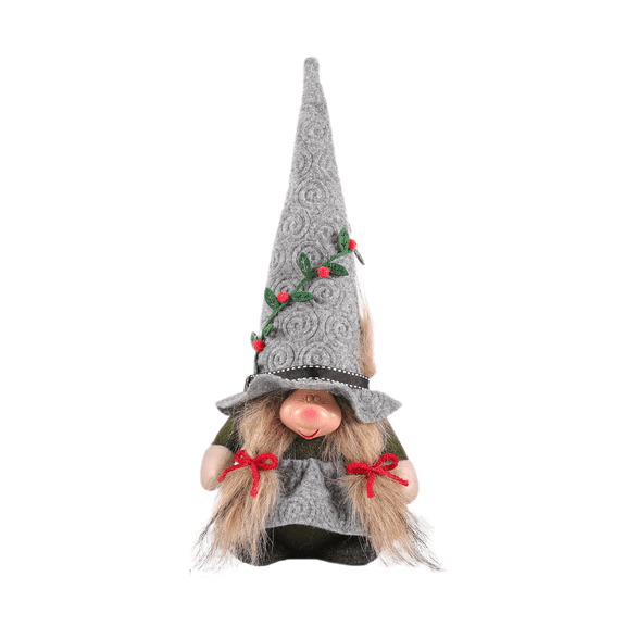 Yidarton Christmas Big Nose Faceless Doll Pointed Hat Gnome Doll Christmas Decorations Gray Hat