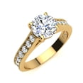 thumbnail image 3 of SuperJeweler 2 Carat Round Shape Moissanite Engagement Ring In 14 Karat Yellow Gold For Women, 3 of 5