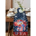 thumbnail image 4 of 4th of July Table Runner Cotton Linen 60 Inch Holiday Dresser Scarves, Independence Day USA Blue Red Star Floral Tablerunner for Kitchen Coffee Dining Bedroom Dinner Scarf Décor 13''x60'', 4 of 9