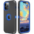 thumbnail image 5 of NIFFPD iPhone 13 Pro Max Case, Heavy Duty Hard Shockproof Protective Phone Case for iPhone 13 Pro Max 6.7" Black+Dark Blue, 5 of 6