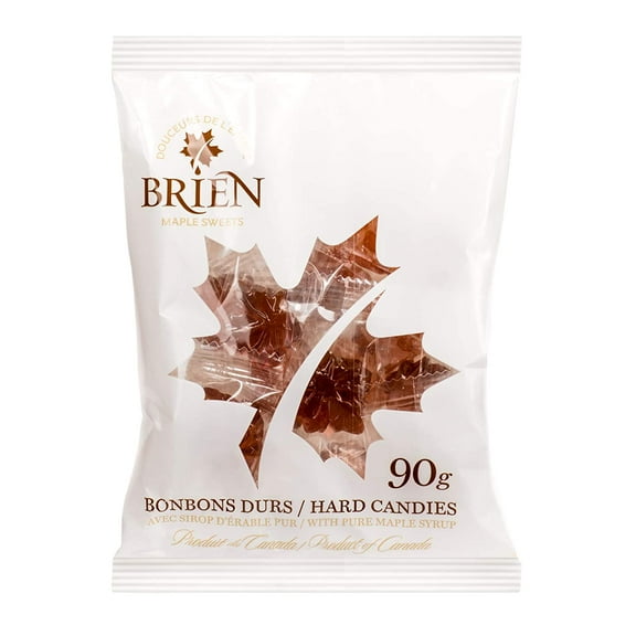 Brien Maple Hard Candy, Maple Drops, Vegan, Gluten Free Contains No Milk Made With Grade A Pure Maple Syrup - 3.17 Ounces