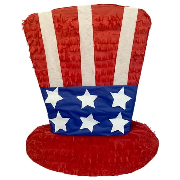 20" Tall Patriotic Hat Pinata Red White Blue Color Memorial Day Party Supplies July 4th Pinata