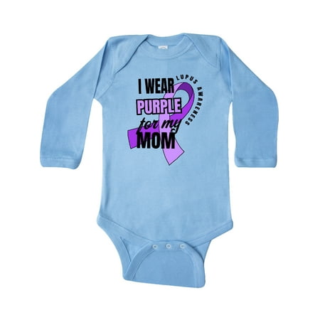 

Inktastic I Wear Purple For My Mom Lupus Awareness Gift Baby Boy or Baby Girl Long Sleeve Bodysuit