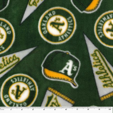 Oakland Athletics 58 100% Polyester Fleece Sports Sewing & Craft Fabric By the Yard Green Yellow and White Oakland Athletics 58 100% Polyester Fleece Sports Sewing & Craft Fabric By the Yard Green Yellow and White