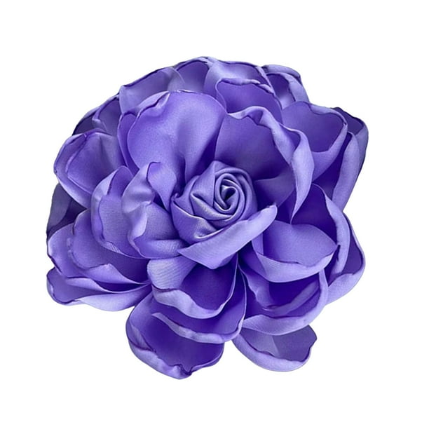 Broche de flores de 10 cm, horquilla hecha a mano para el pelo para fiestas, mamás, día de San Valentín, damas Púrpura