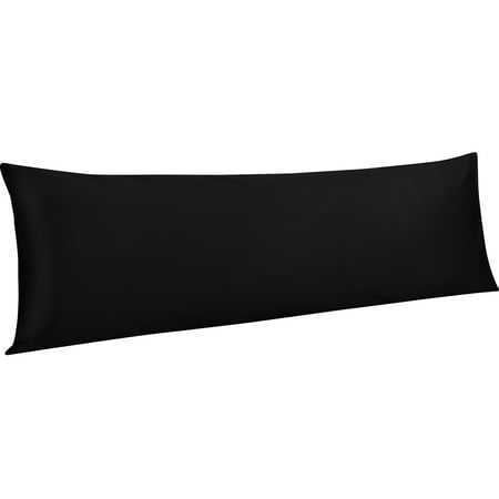 Ntbay 500 Thread Count Cotton Body Pillowcase (No Body Pillow) with Envelope Closure Soft and Easy Care Body Pillows Cover 20 x 54 Black