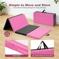 thumbnail image 5 of Ainfox 2" 4 Fold Straight Design 6'x3' Pink/Black Gymnastic Mat with Handles, 5 of 8