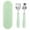 Green, variant on Raindrops 1 Set Stainless Steel Spoon Fork Small Durable Simple Feeding Spoon Fork for Baby Kids Children (Green)