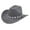 Z1111a-Grey, variant on Women's Classic Wide Brim Cowboy Hat for Everyday Wear Solid Color Crushed Special Design Fashionable Western Style Headwear for Women Red,One Size