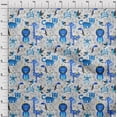 thumbnail image 4 of oneOone Cotton Poplin Blue Fabric Cute Animal Sewing Craft Projects Fabric Prints By Yard 42 Inch Wide, 4 of 4
