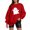 Red, variant on Vedolay Fall Tops for Women Women's Hoodies Half Zip Long Sleeve Oversizd Crop Pullover Sweatshirts with Pockets,Brown L