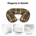 thumbnail image 4 of KLL khaki coffee plaid Pattern Memory Foam Cervical Neck Pillow Versatile U-Shaped Pillows for Home/Office/Camping/Travelling/Soft Washable Cover, 4 of 8