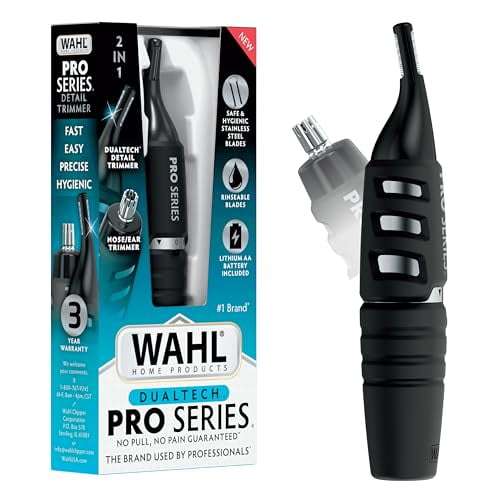 Recortador de cejas y vello de nariz de doble cara con batería de litio 2 en 1 Wahl DualTech® Pro Series® para hombres - Modelo 3025698