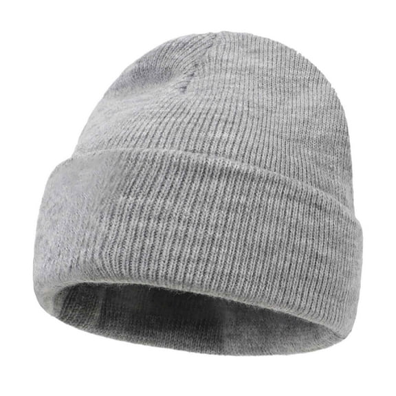 ATOYSOY Womens Beanie Hats Knit Soft Warm Cuffed Beanie Hat Winter Comfy Soft Caps (Gray,Free Size)