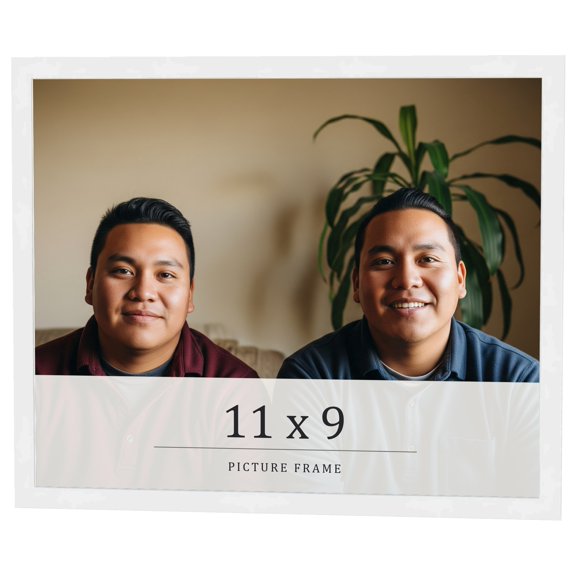 11x9 Frame White Real Wood Picture Frame Width 0.75 inches | Interior Frame Depth 0.5 inches |