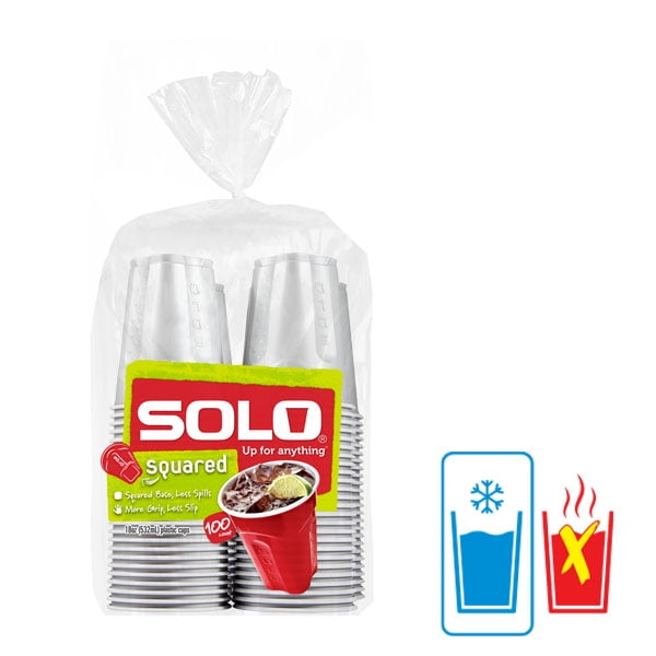 Solo Squared Plastic Cups 18oz , 50 Count