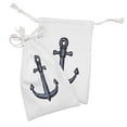 thumbnail image 2 of Anchor Fabric Pouch Set of 2, Contemporary Image of an Anchor Safety Design Security Nautical Art, Small Drawstring Bag for Toiletries Masks and Favors, 9" x 6", Grey White, by Ambesonne, 2 of 2