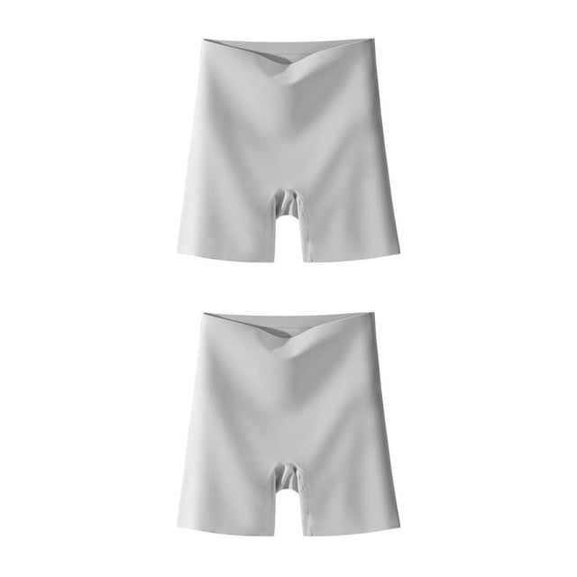 Guardurnaity 2 en 1 pantalones de seguridad de cintura alta debajo de la verano Push Up bragas Abdomen vientre Hip Lift ropa interior gris M Gris METRO(80-100kg) 2piezas