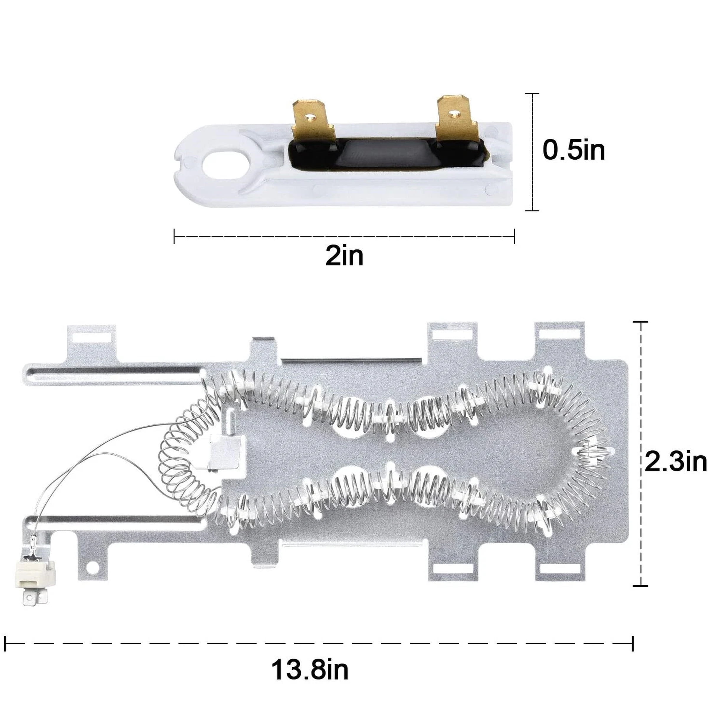 Replacement Dryer Heating Element Kit Whirlpool WED9600TW2 WED9750WW0 WED7300XW0