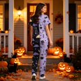 thumbnail image 4 of 2026 New Halloween Scrub Set for Woman, V-Neck Short Sleeve Top & Pants Medical Uniform for Nurses, Healthcare Workers with Pockets, 01-Dark Purple, XXL, 4 of 5