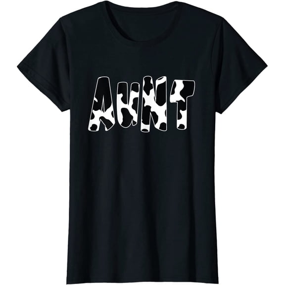 Aunt Cow Print Cow Pattern T-Shirt Women Tops